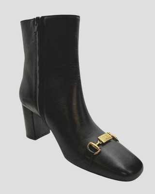 Cavalli Class Women's Black Block Heel Leather Bit Boots Shoes Size 38.5