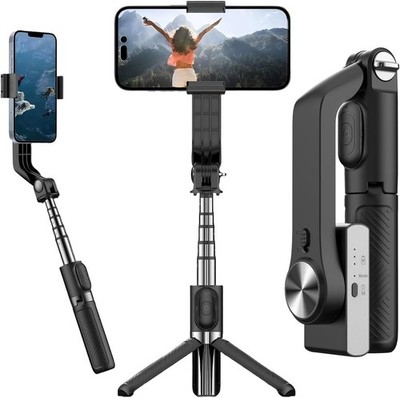 WEIBDIE 1-Achsen Smartphone Gimbal Stabilisator mit Fernbedienung, Aluminium ausziehbar Set
