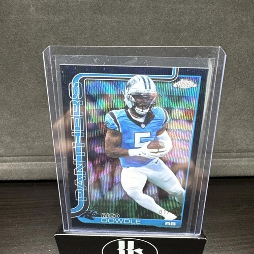 2025 Topps Chrome Football Black Wave Refractor Rico Dowdle #43