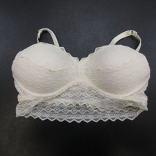 Sujetador para mujer ROSA Victoria's Secret M crema encaje acolchado bralette