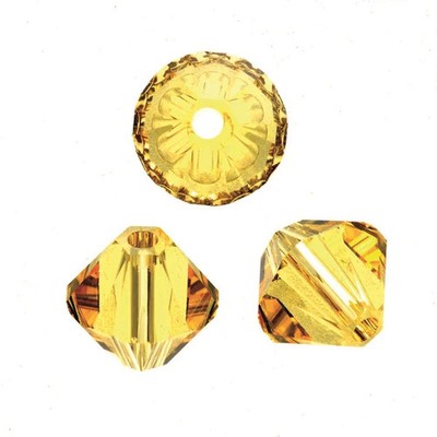 lorex Schliffspitz Perlen 4 mm 25 Stück light topaz   Bastelbedarf