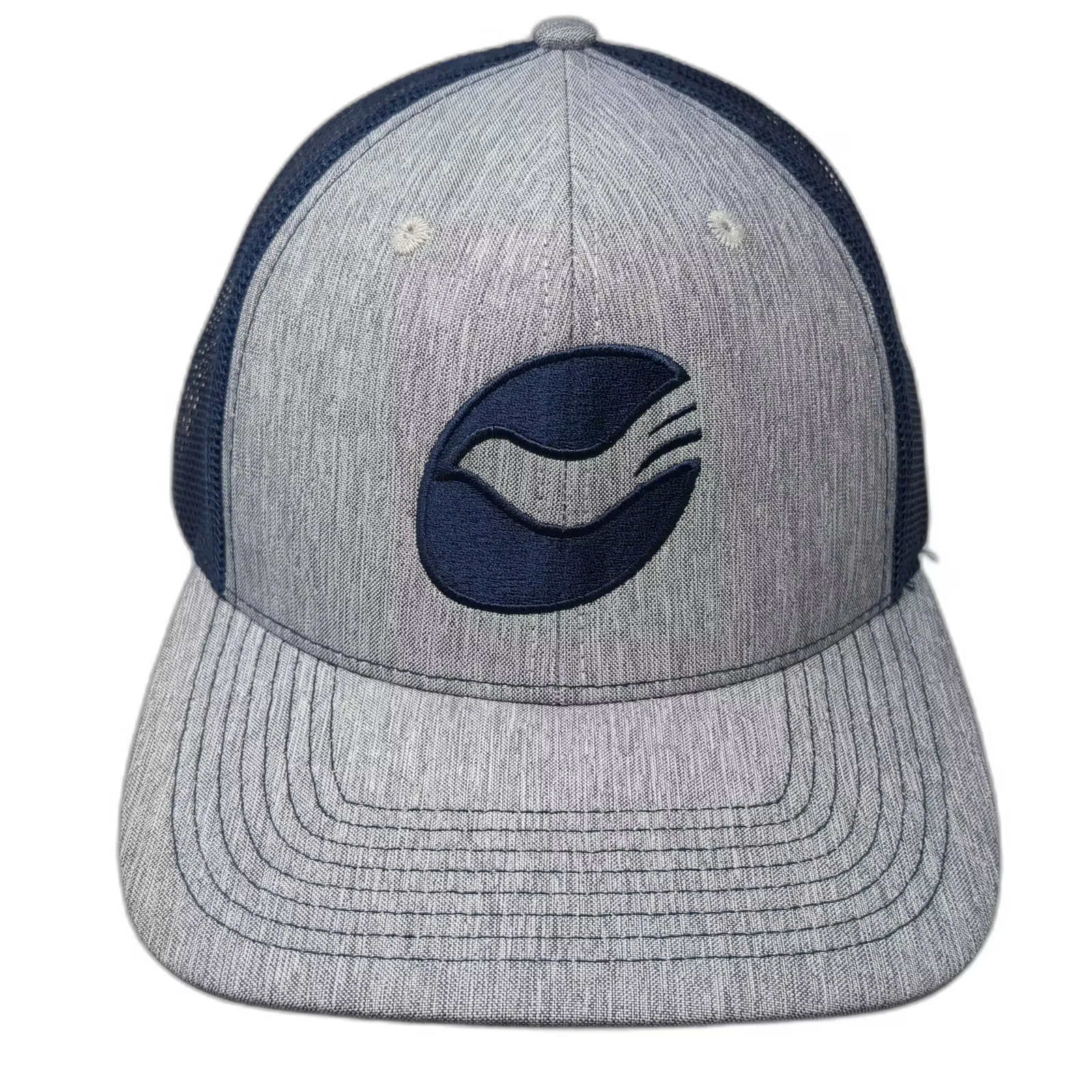 Outdoor Cap Baseball Cap Gray Blue OS Strapback Mesh Back Logo Adjustable Hat