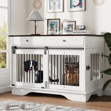 Multi-Functional Dog Crate Furniture   47" Large Wooden Indoor Kennel Table