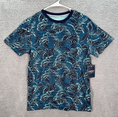 Trademark Company 81 Shirt Adult Small Blue Preppy Casual Aloha Beach Hawaiian