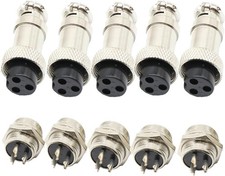 GX16 3Pin Male Female Aviation Connector Plug 16MM Wire Panel GX16-3P, Black