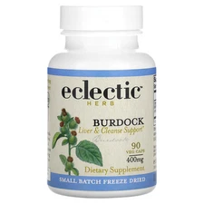 Eclectic Institute Burdock Raw 500 mg 90 Non-GMO Veggie Caps Dairy-Free,
