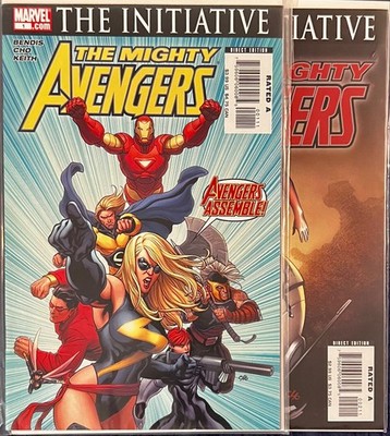 The Mighty Avengers #1 + 2 (Direct Ed) 2007. **Fine - Bagged & Carded**