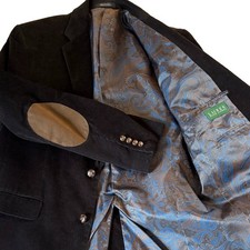 Lauren Ralph Lauren Blazer Men s 42L Corduroy Paisley Lining Elbow Patches Coat
