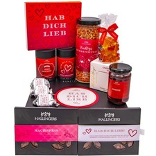 Feinkost Valentinstagsgeschenk-Set XXL "Hab dich lieb" Hallingers DE