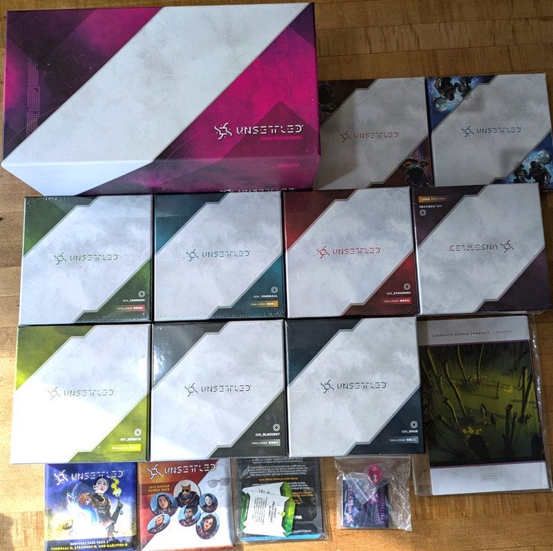 Unsettled Board Game LOT.  Core Game and Many Expansions.   Most NEW and SEALED