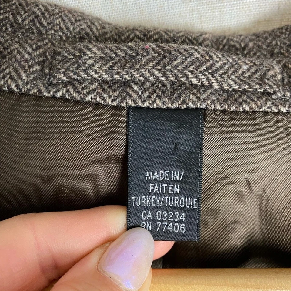 Abrigo deportivo Club Monaco de lana marrón para hombre talla 38 Foto 4 de 4