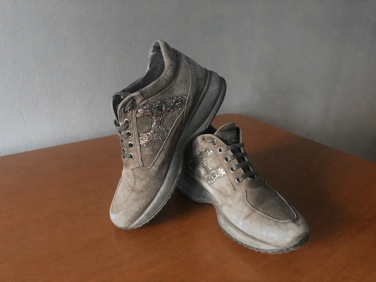 HOGAN INTERACTIVE IN CAMOSCIO GRIGIO CON GLITTER 35 usato in