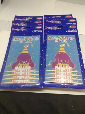 Lot of 24 BARNEY MINI COLORING BOOKS Birthday Party Supplies Toys PBS Kids