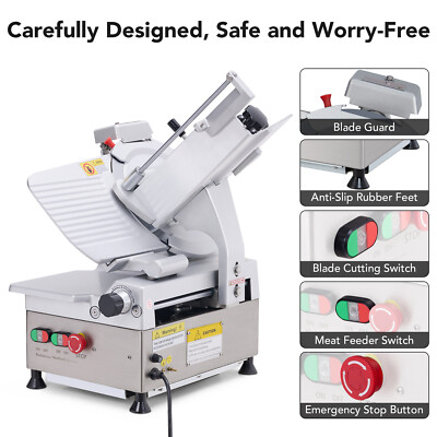 Automatic Meat Slicer, 550W Deli Slicer w/ 12'' Carbon Steel Blade Slicer Machine