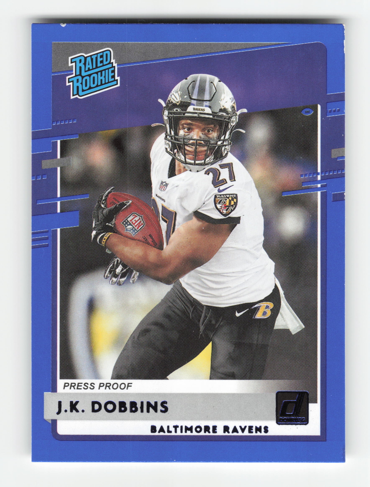 2020 Donruss #311 J.K. Dobbins Press Proof Blue