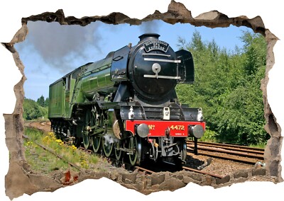 Flying Scarborough Train 3D Smashed - Wandaufkleber Poster Vinyl Aufkleber Wandbild 2013