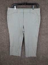 Ann Taylor LOFT Ann Fit Cropped Capri Pants Women 12 Multicolor Striped Straight