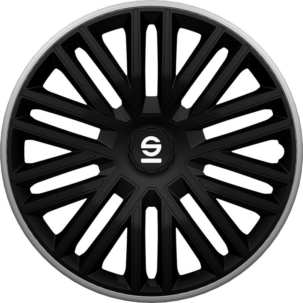 Set 4 copricerchi 15" pollici copriruota auto Bergamo SPC1585BKGR nero grigio