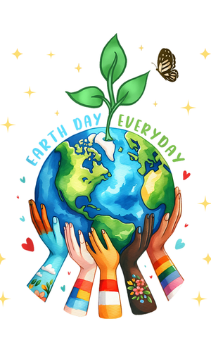 Earth Day Everyday White Vertical Flag 5x3 FT