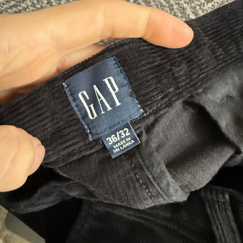 Gap Pants Mens 36x32 (37x29) Black Corduroy Roomy Relaxed Chino 90s Preppy - Picture 5 of 12