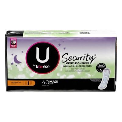 KOTEX  SANITARY PADS OVERNIGHT MAXI REGULAR 40 CT EACH (1)