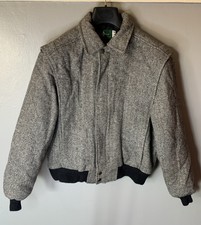 Hunt Club Bomber Jacket Size Medium Grey/black Vintage