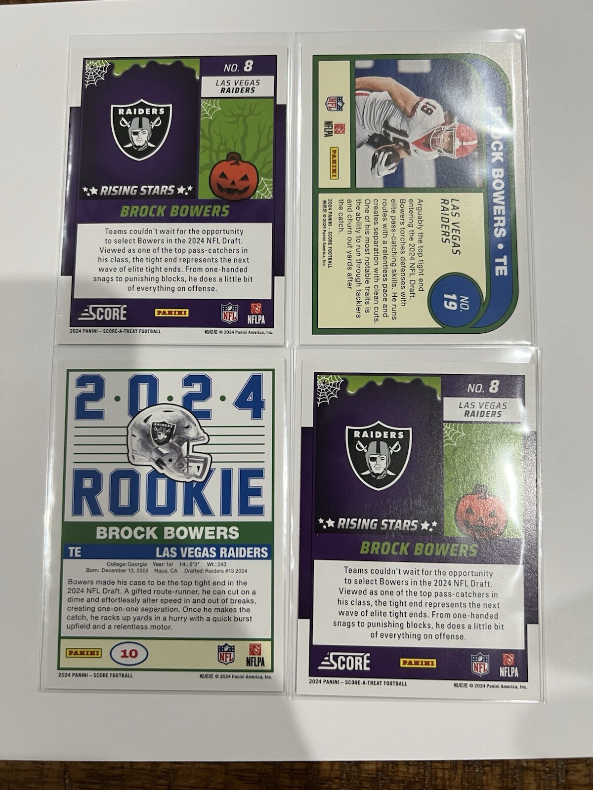 Brock Bowers 4 Card Rookie Lot Las Vegas Raiders Football Cards RC eBay