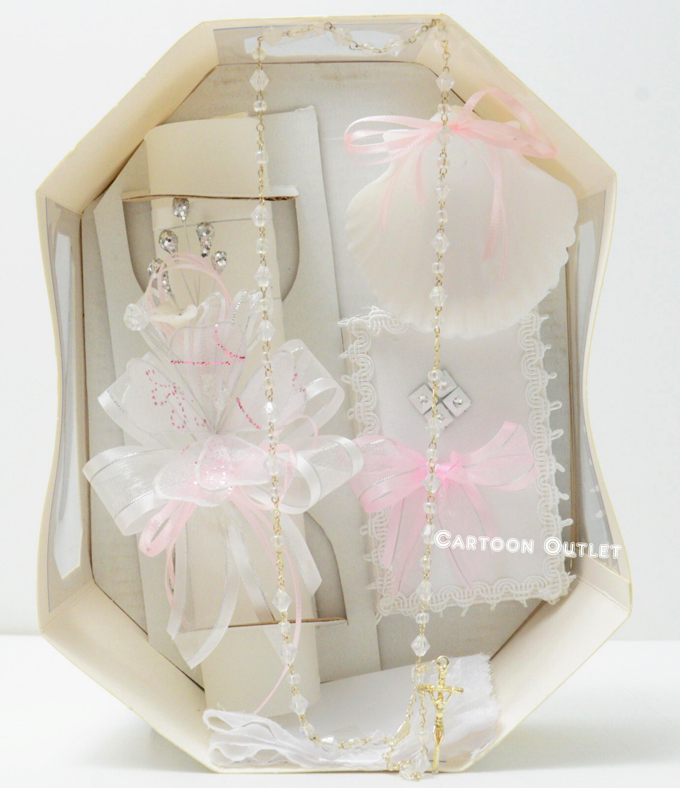 5 PCS BAPTISM CANDLE GIFT SET FAVORS GIRL SET DE VELA BAUTIZO NINA