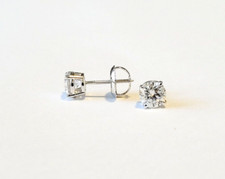 1.00 Carat Total Weight Genuine Lab Grown Diamond Earrings in 14k Gold