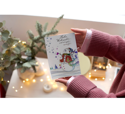 20 Weihnachtskarten Mit Schneemann-Motiv – 2 Designs Inkl. Umschläge, Quadratisch, Traditionell