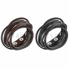 Multi Layer Leather Bracelet Men Women Adjustable Surfer Tribal Cuff Wristband