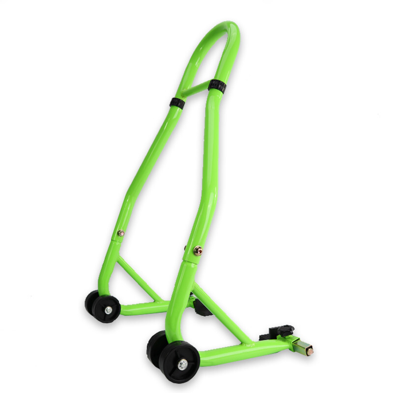 Béquille d'atelier arrière verte à double roulette pour l'entretien sécurisé de votre Hyosung GT