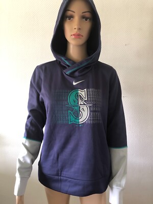  MLB Nike Damen Seattle Mariners Hoodie blau GR. M 560618