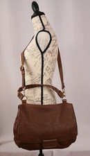 Plinio Visona Lamb Leather Convertible Satchel Handbag Pre Owned Cognac Brown