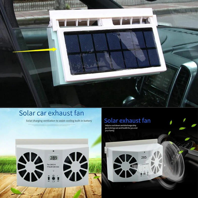 For Tesla 3 Y X S Solar Powered Cool Fan Cooler Ventilation System Exhaust  Fan | eBay