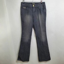 Cache Jeans 6 Bootcut Boot vintage 90s Style Black Gray Gold Tone Buckle