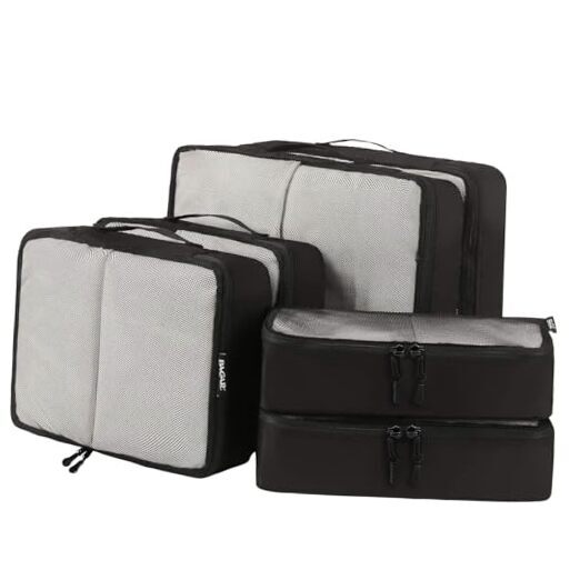 Black 6-Piece Travel Packing Cubes for Luggage Organization-image