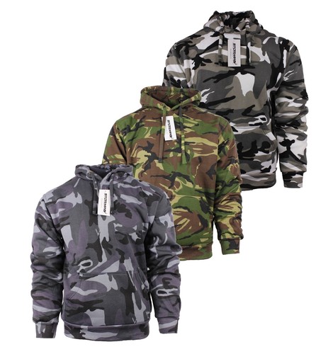 Chándal con capucha polar camuflaje del ejército para hombre | Cremallera | Joggers - Imagen 2 de 7