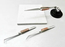 Jewelry Soldering Tools Solder Board Third Hand and Set of 3 Fiber Grip Tweezers