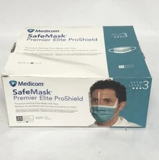 Medicom MDC 2025 Eye Visor Earloop Face Mask Teal. ASTM Level 3.100 Per Case