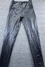 Jane And Bleecker Leggings Womens X-Large Black Faux Leather High Rise Stretch