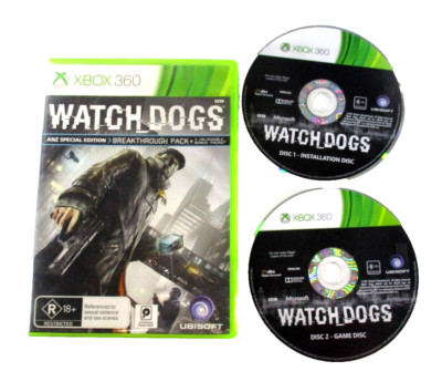 Watchdogs ANZ Special Edition Breakthrough XBOX 360 R18+ PAL R4 2014 + Manual