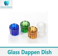 MARK3 Glass Dental Dappen Dish Mixing Cup Clear / Blue / Green / Amber,  1/Ea