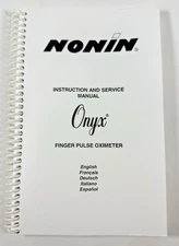 Nonin Onyx Finger Pulse Oximeter Instruction and Service Manual, 1998
