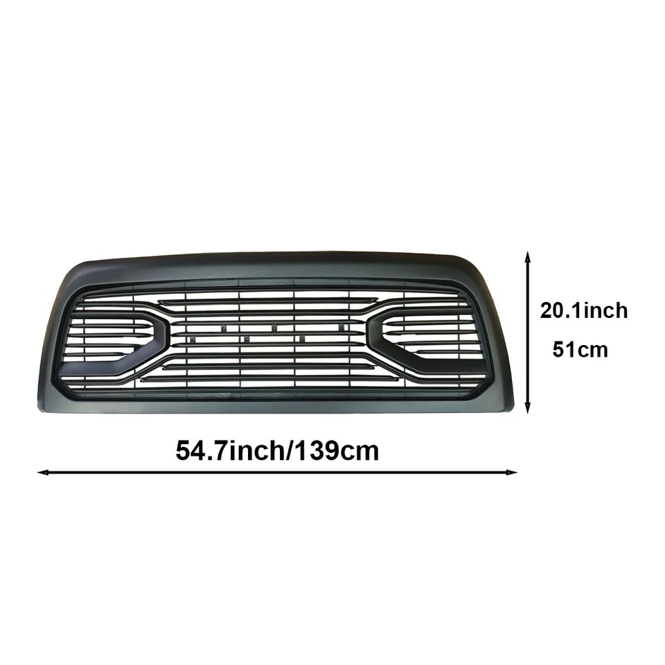 Parrilla delantera con letras negra mate estilo Big Horn para Dodge Ram 2500 2013-2018 Foto 3 de 4