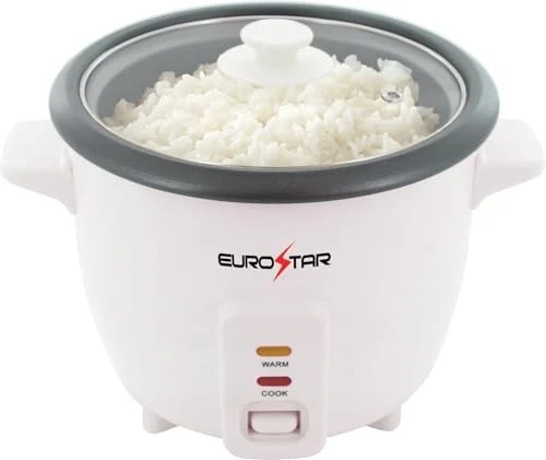 EUROSTAR 6-Cup Rice Cooker, White