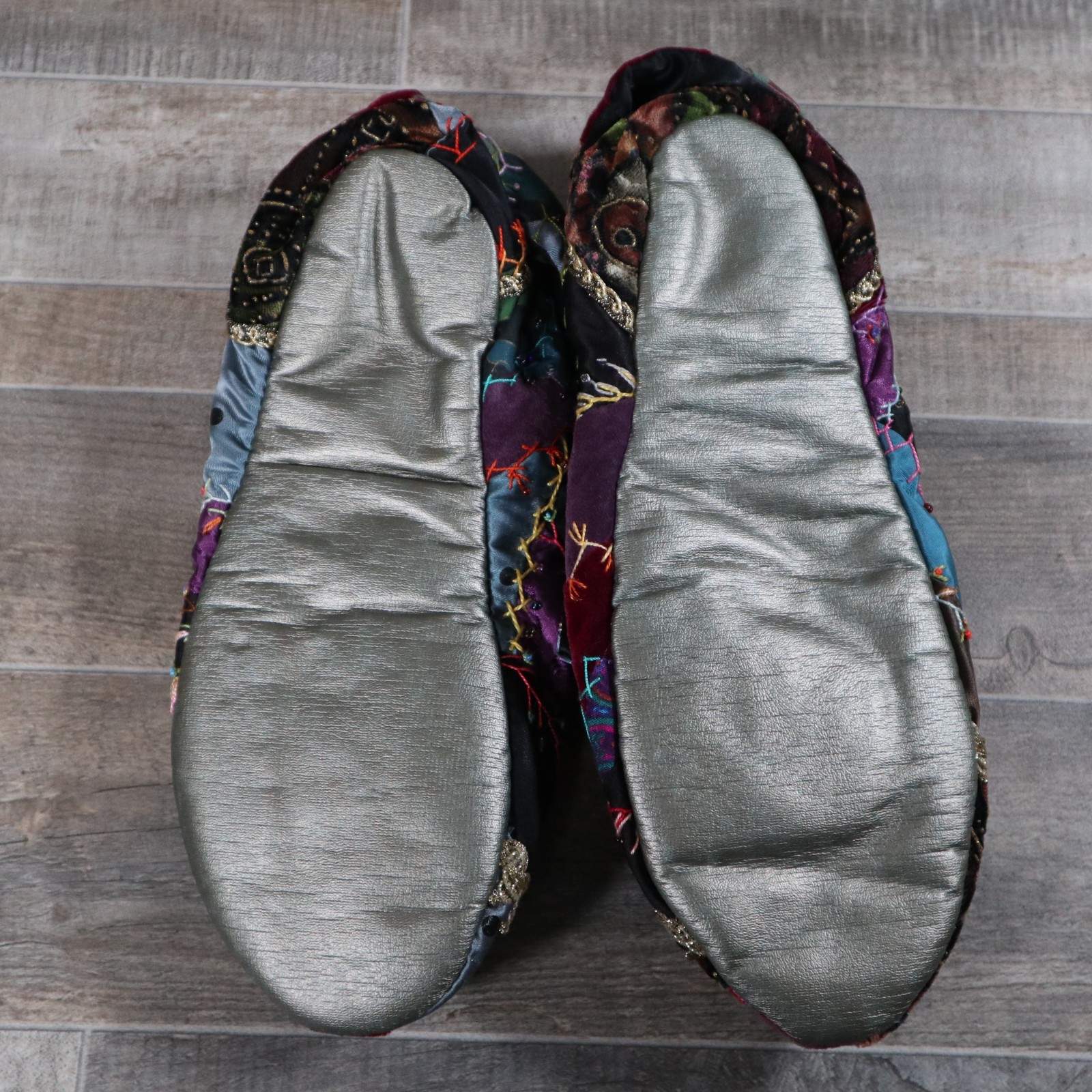 Hand Made Crazy Quilting Patchwork Style Slippers… - image 12