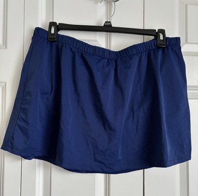 MAXINE OF HOLLYWOOD WOMEN'S SKIRTED PANT SIZE 20W BLUE BEACHWEAR TUMMY CONTROL