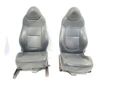 2007 2010 Solstice Oem Pair Of Front Jet Black Leather Manual Bucket Seats