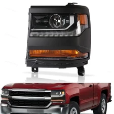 Headlights Headlamps Driver LH Side for 16 -18 Chevy Silverado 1500 W/HID/Xenon
